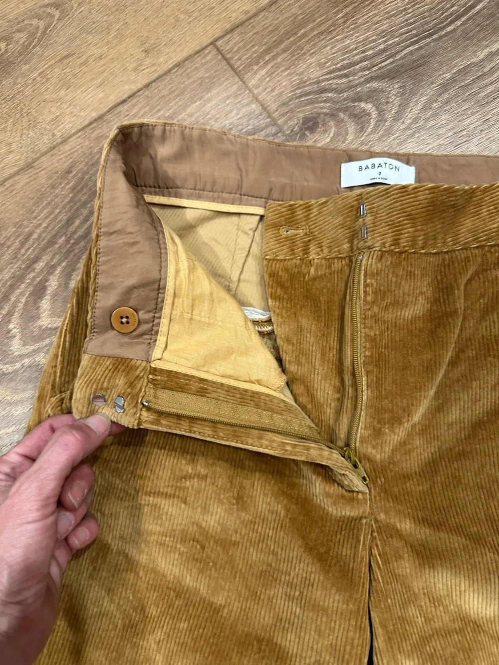 Babaton Corduroy Wide-Leg Pants in Camel size 2 - Picture 9 of 12